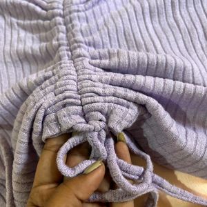 Cute Lavender Knot-detailed Top