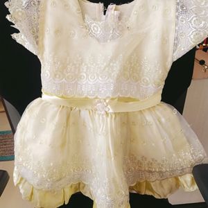 Baby Yellow Net Frock