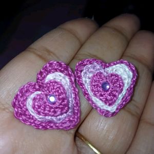 White And Pink Ear Studs