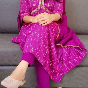 Purple Alia Cut Kurti