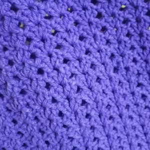 Purple Plain Crochet Tote Bag