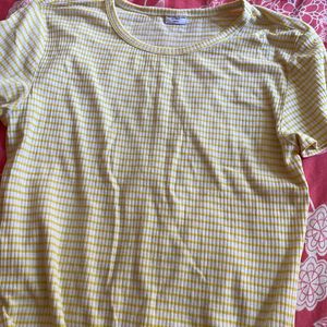 White Yellow Striped Only Top