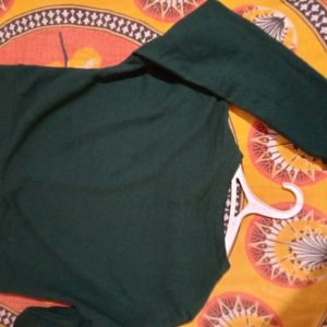 Green Solid Sweatshirt