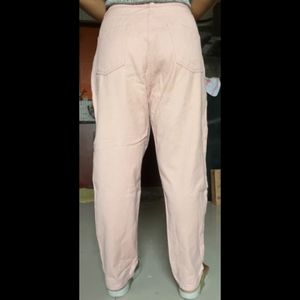 High Rise Peach/Light Pink baggy Jeans