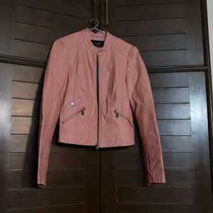 Vero Moda Women Pink Faux Leather Jacket