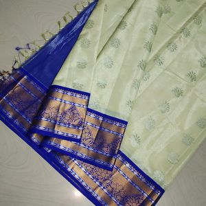 New Saree With Unstitched Blouse Piece💙