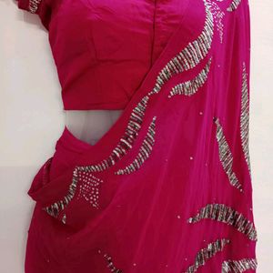 Zari Hand Embrowdari Saree