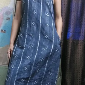 Blue Noddle Strip Kurti