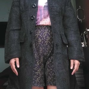 Solid Full Sleeve Overcoat For Women