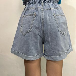 Paper bag Denim Shorts