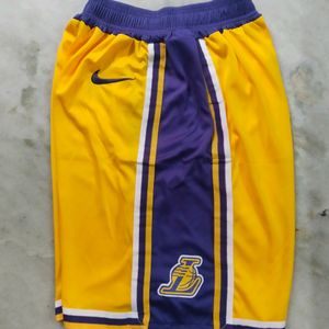 NIKE LAKERS YELLOW BASKETBALL SHORTS SIZE -32