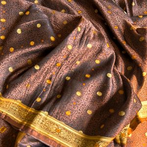 100% Pure Silk Himroon Mulberry Banarasi