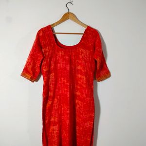 Red Embroidery Kurta