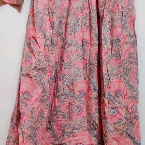 Pink Printed Anarkali Kurti For 32 Bust