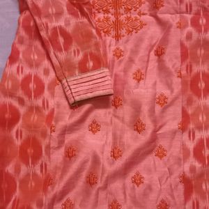 Full Sleeve Orange And Peach Kurthi