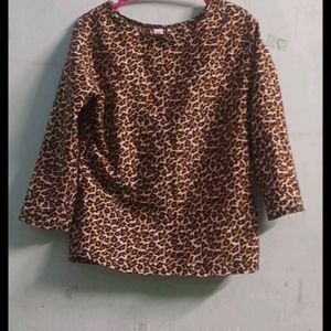 Tiger Print Crepe Top