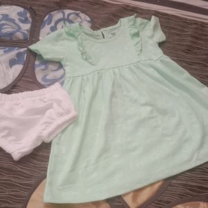 Green Flared Frock Set