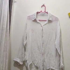 White High Low Shirt For Women Bust Fits Till 44