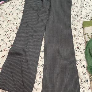 y2k grey pinstriped trousers