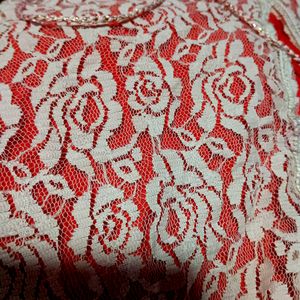 Rose Pattern Design With Red Inner Gowns