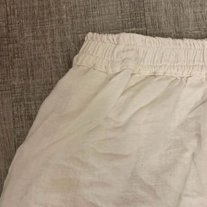 white linen shorts