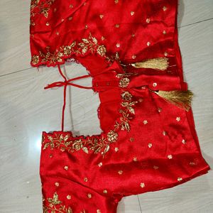 Red Flower Work Blouse