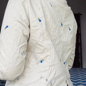 Korean Outerwear Jacket With Flower Beading