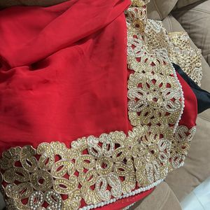 Saree Red Embroidery