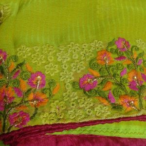 Embroidered Work Saree