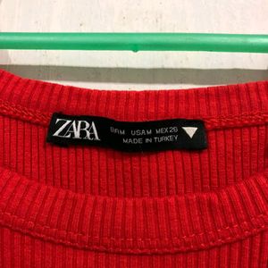 Zara Red Halter Top W Buckles