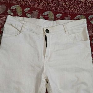 Women's White Denim Pant