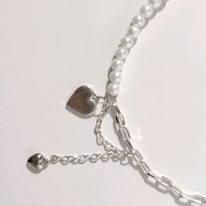 punk heart chained necklace