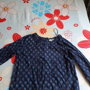 Loom Tree Blue Colour Cotton Casual Top