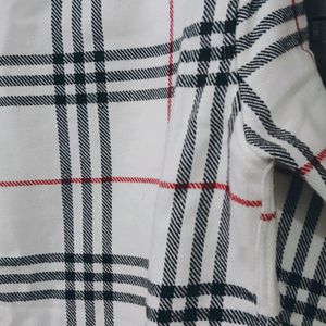 White Colour Winter Checked Shirt For Mens