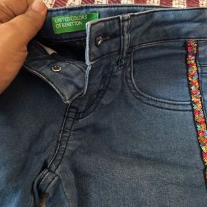 Benetton Sequined Jeans For Girls Of5-7Years