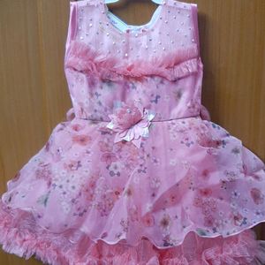 Rose Pink Peach Baby Frock Dress