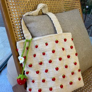 Crochet Strawberry Tote Bag