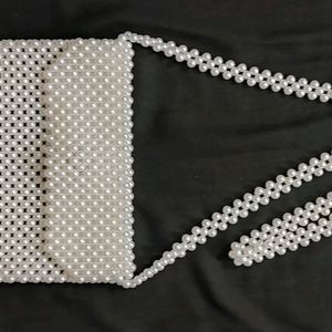 Handmade Pearl Beaded Sling Bag