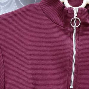 Burgundy Color Full Sleeves Top