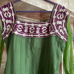 Green Embraced Anarkali