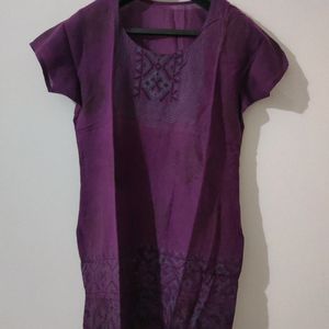 Purple Cotton Kurtha