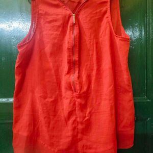 109 F Rust Colour Sleeveless Top