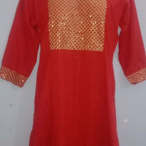 Red Sequin Kurta💖