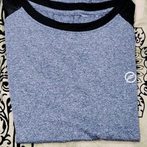 Blue Black T- Shirt For Women L- Size