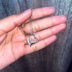 A Beautiful Silver Heart Shaped Chain