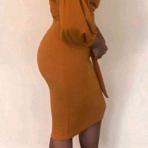 🔥♥️Shein mustard party wear dress 💛