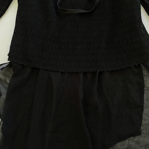 Zara Drop Shoulder Oversize Asymmetric Hoodie Top