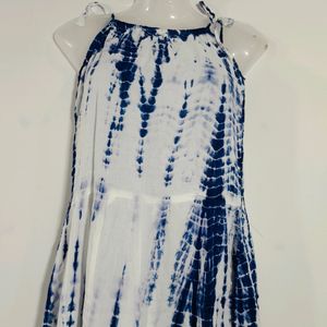 White Tie & Dye Printed Dress ( Women's)