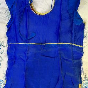 Heavy Work Blue Kurtha Set