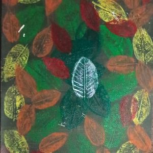 Foldable Canvas Sheet Abstract Painting Of Leaves